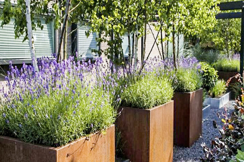 cortenstalen bloembakken