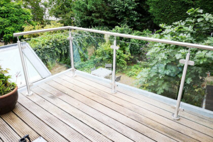 rvs balustrade met glas