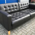 gebruikte bruin leren bank