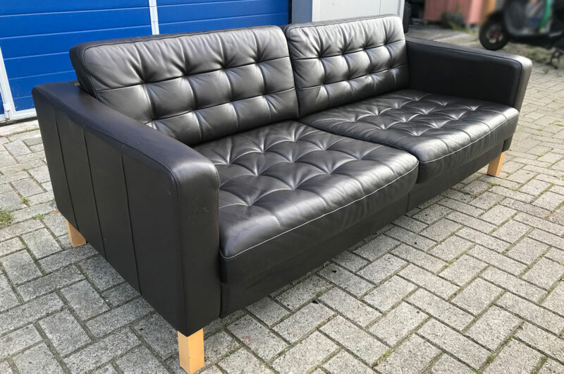 gebruikte bruin leren bank