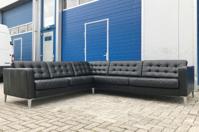tweedehands leren hoekbank