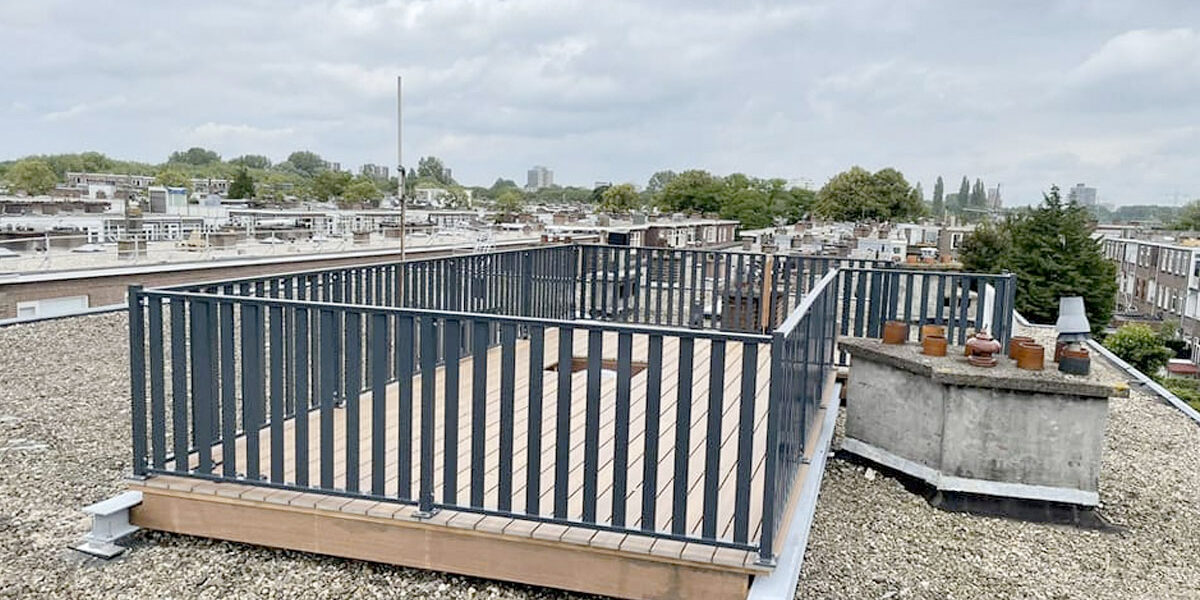 Aluminium hekwerk voor dakterras