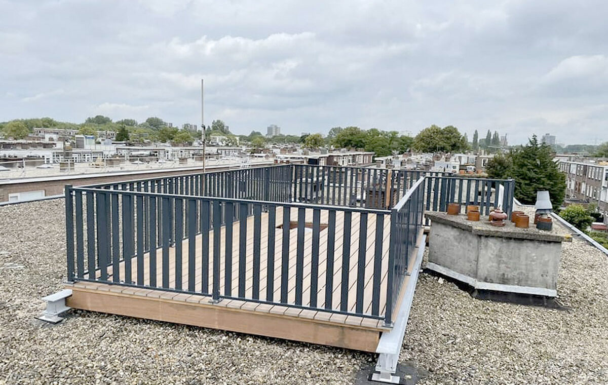 Aluminium hekwerk voor dakterras