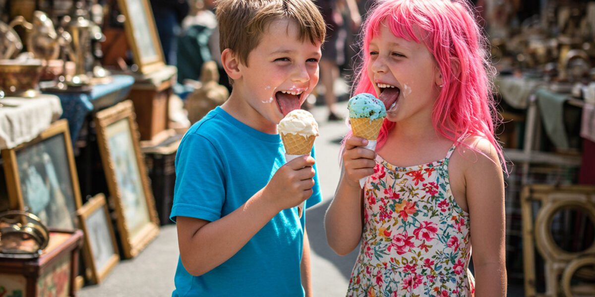 Ijskar op de rommelmarkt