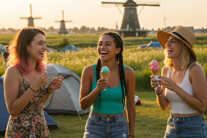 Schepijs op de camping