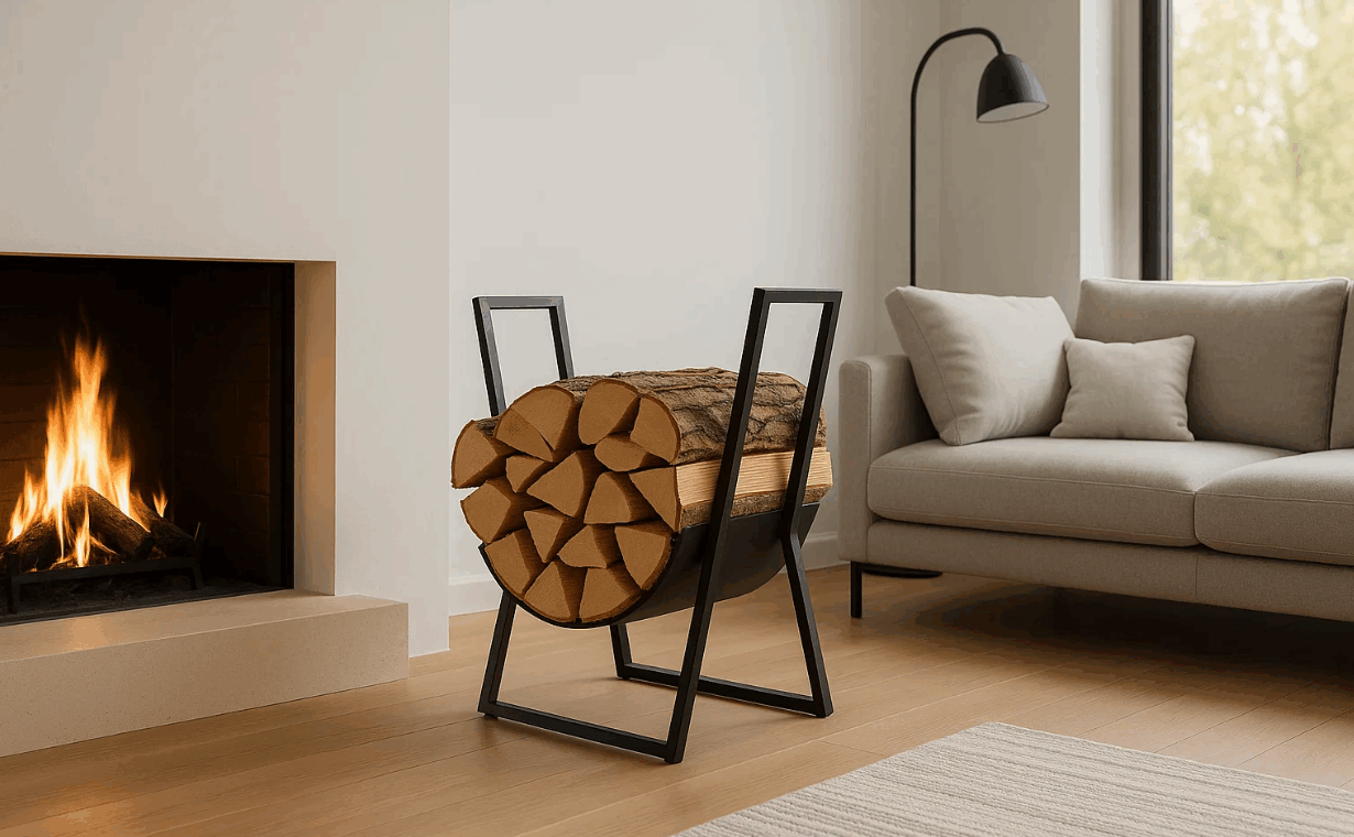 Stalen haardhout rekken voor binnen