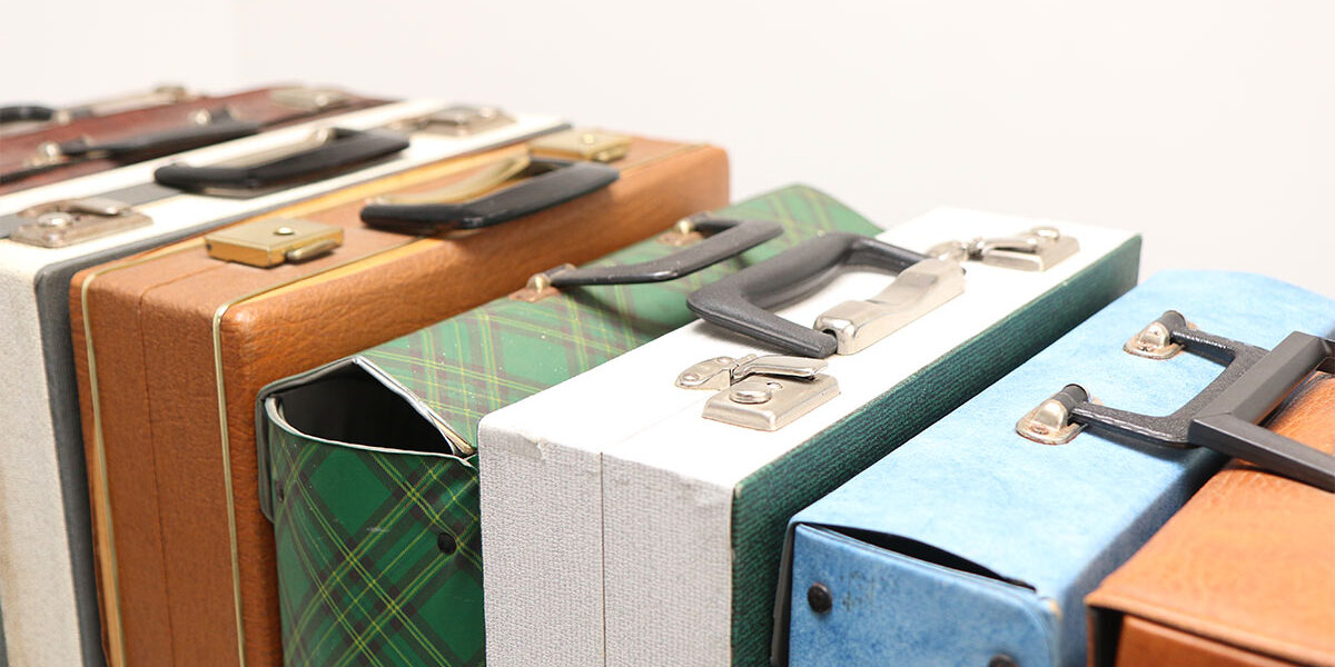 Vintage en moderne platenkoffers