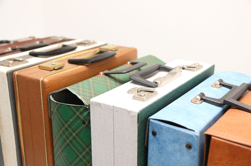 Vintage en moderne platenkoffers