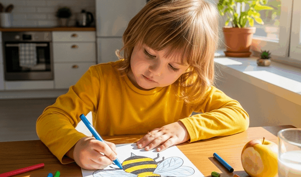 Stap voor stap een bij tekenen