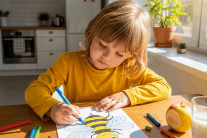 Stap voor stap een bij tekenen