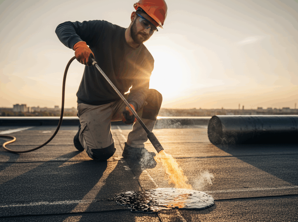 Waarom moet er grind op een bitumen dak