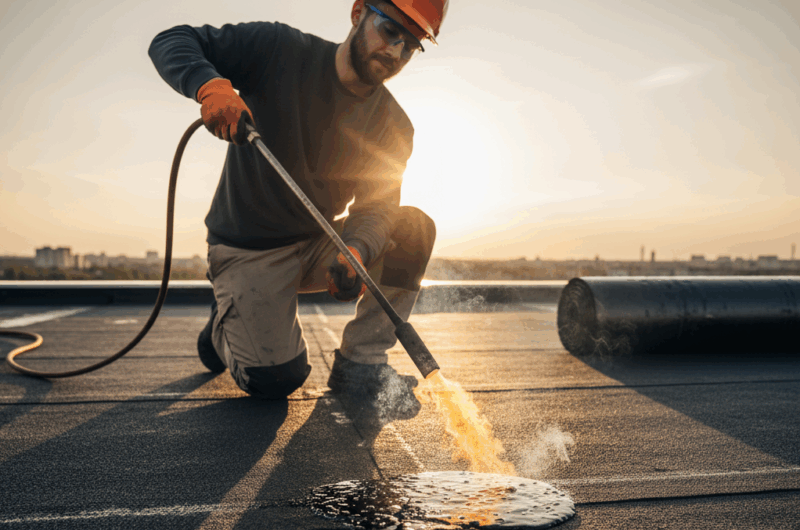 Waarom moet er grind op een bitumen dak