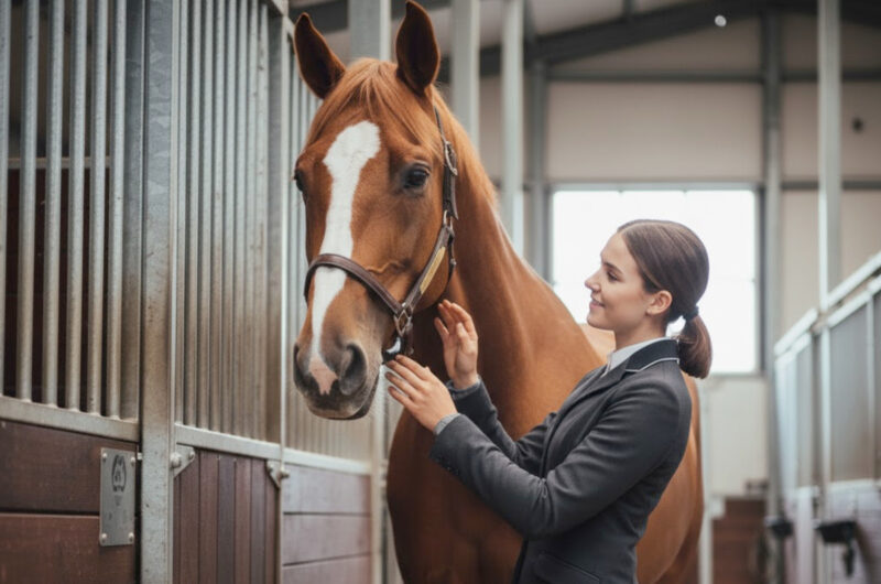 Paardenboxen met houten planken