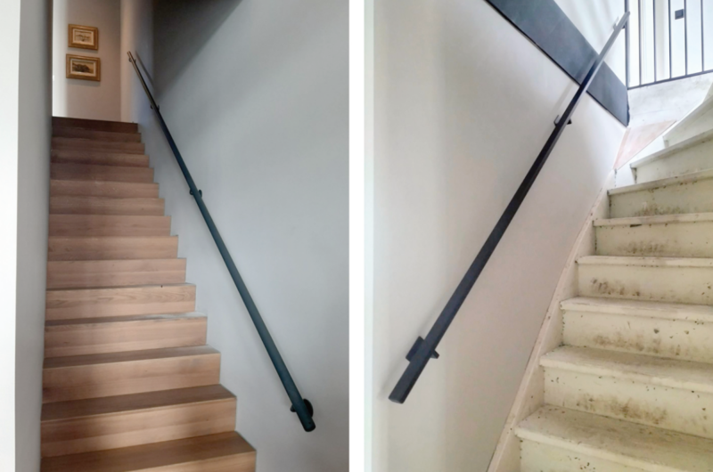 Zwarte trapleuning laten lassen