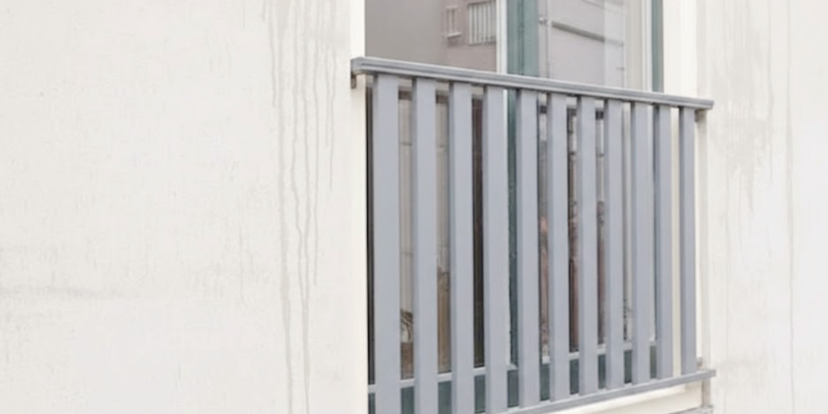 Frans balkonhekwerk grijs