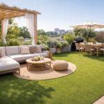 Dakterras met kunstgras