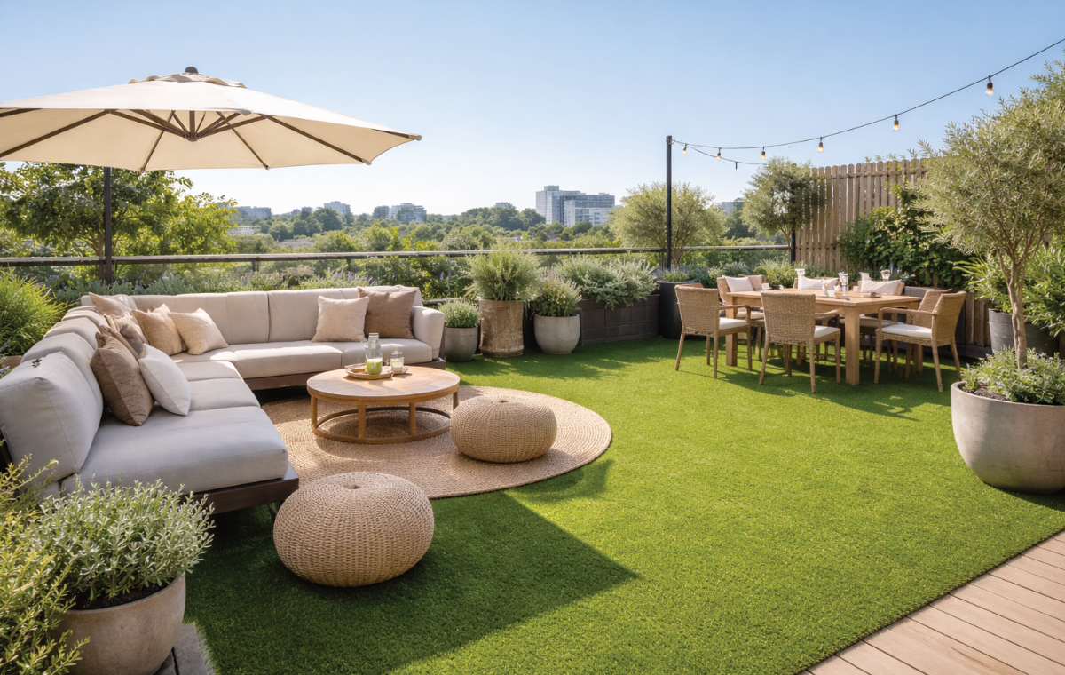 Kunstgras op dakterras